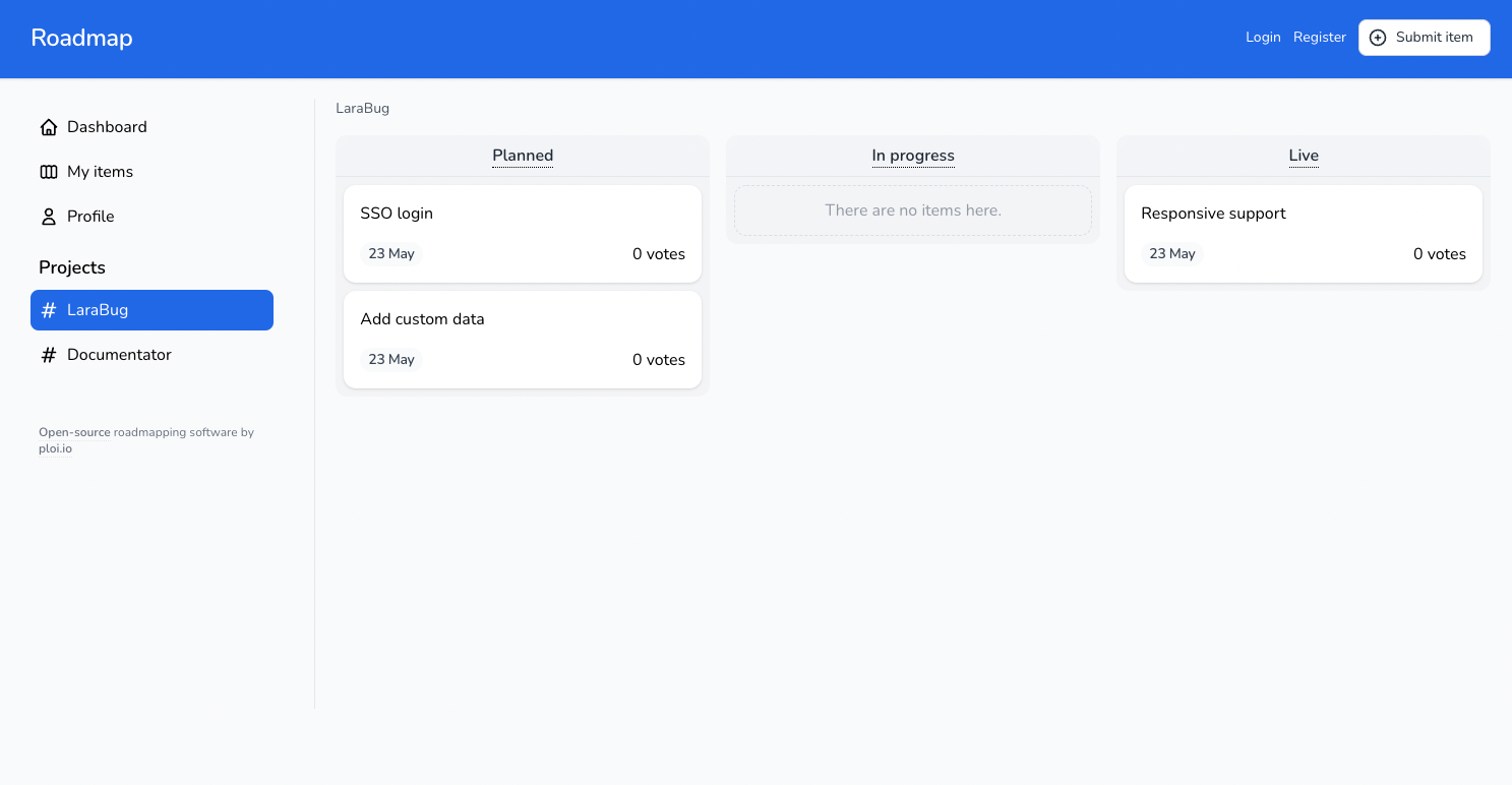 Ploi Roadmap Screenshot